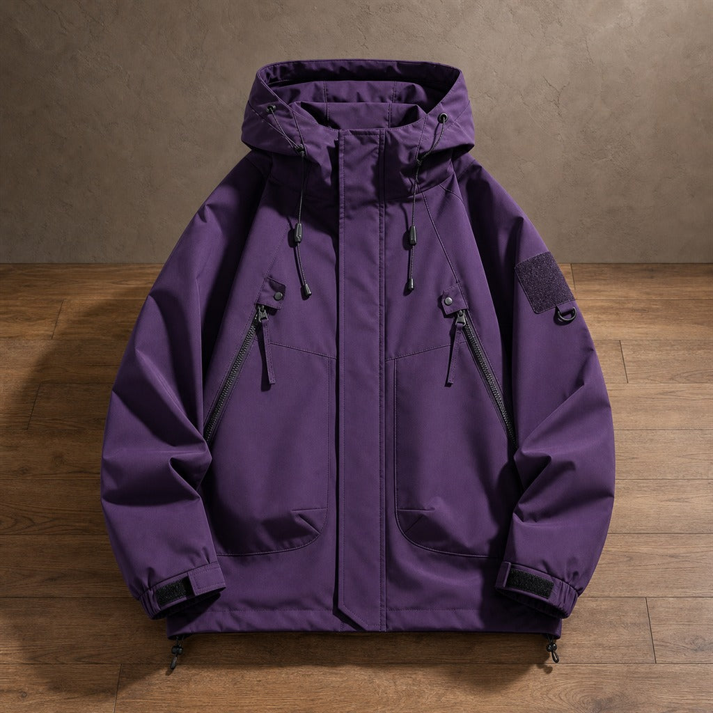 Jaqueta Masculina Softshell Impermeável com Capuz - Bomber Quente e Resistente para Inverno