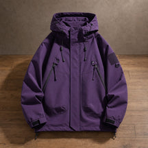 Jaqueta Masculina Softshell Impermeável com Capuz - Bomber Quente e Resistente para Inverno