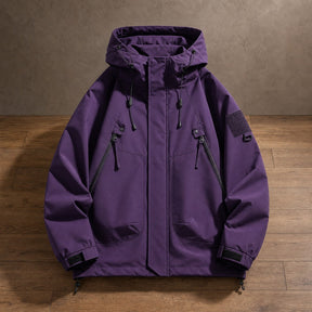 Jaqueta Masculina Softshell Impermeável com Capuz - Bomber Quente e Resistente para Inverno