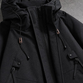 Jaqueta Masculina Softshell Impermeável com Capuz - Bomber Quente e Resistente para Inverno