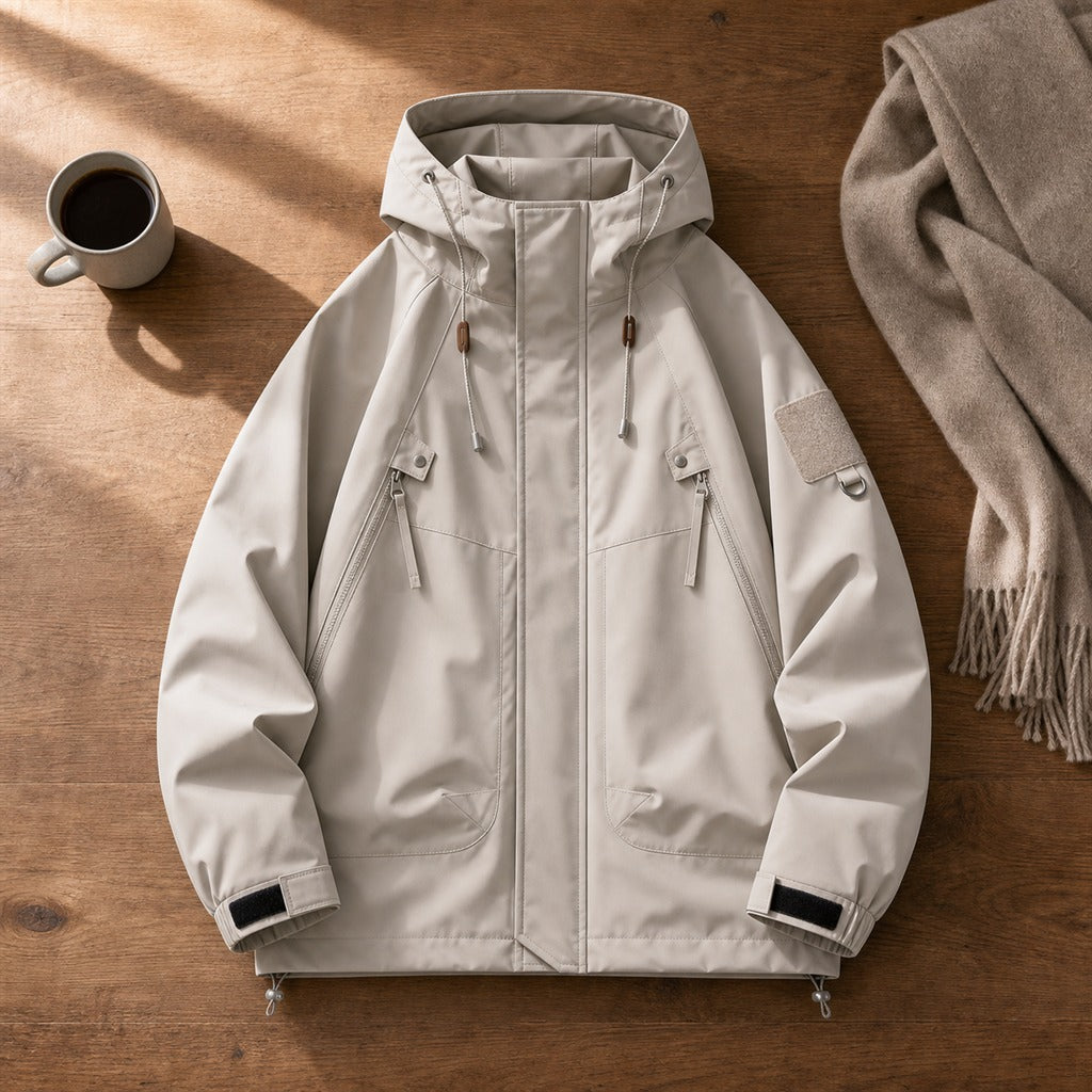 Jaqueta Masculina Softshell Impermeável com Capuz - Bomber Quente e Resistente para Inverno