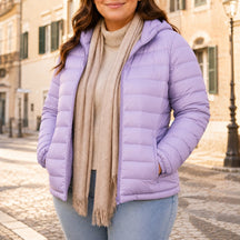 Jaqueta Puffer Feminina com Capuz - Ultra Leve, Embalável e Plus Size até 7XL para Inverno