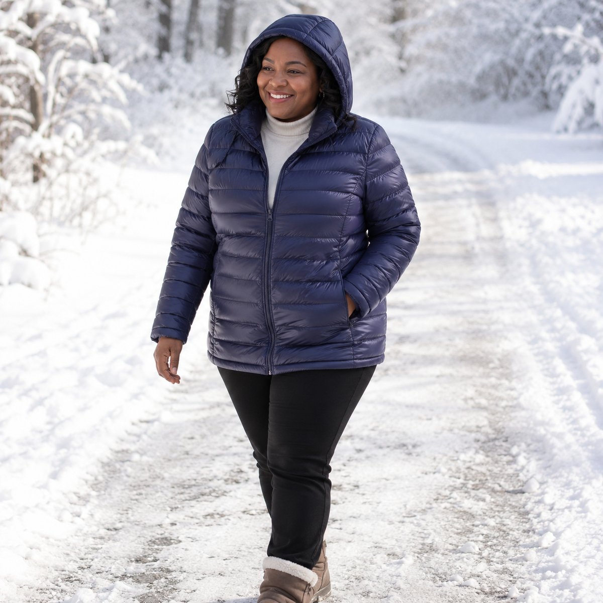 Jaqueta Puffer Feminina com Capuz - Ultra Leve, Embalável e Plus Size até 7XL para Inverno