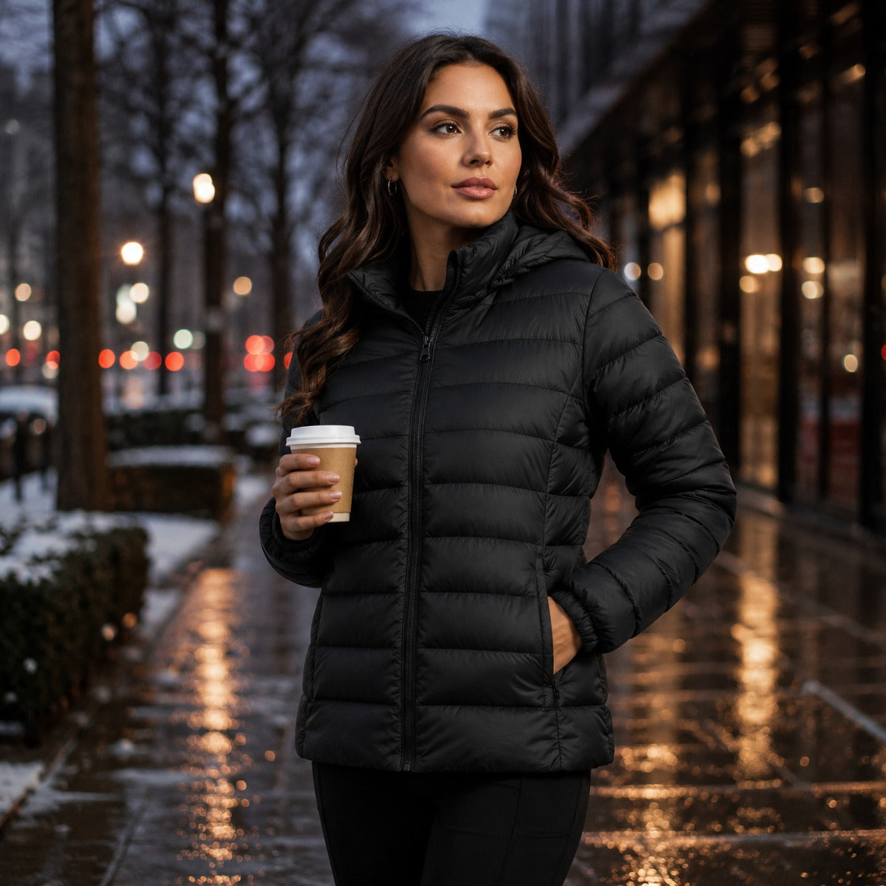 Jaqueta Puffer Feminina Impermeável com Touca Removível - Bobojaco Quente para Inverno