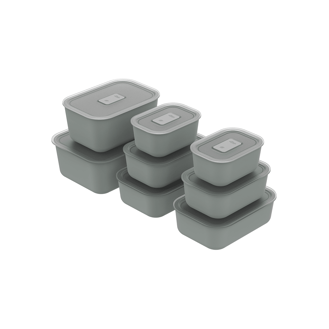 Kit Completo de Potes Herméticos Para Marmita 8 Peças Linha Move Lock