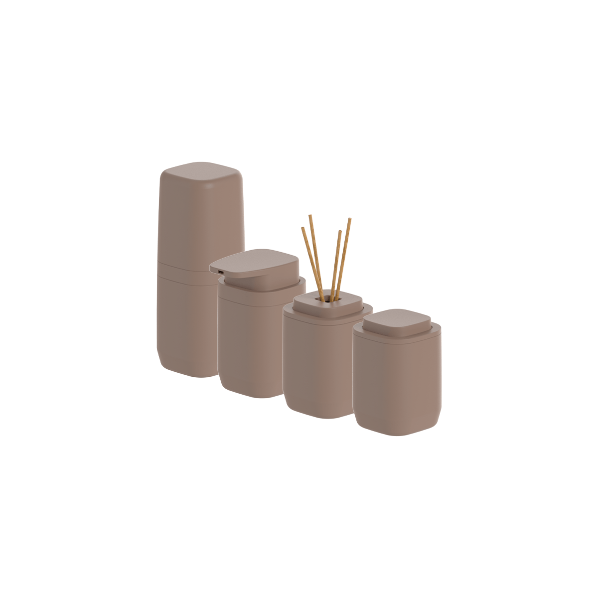 Kit de Acessórios de Bancada com Porta Sabonete Líquido 4 Unidades Linha Aura