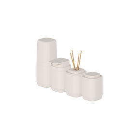 Kit de Acessórios de Bancada com Porta Sabonete Líquido 4 Unidades Linha Aura
