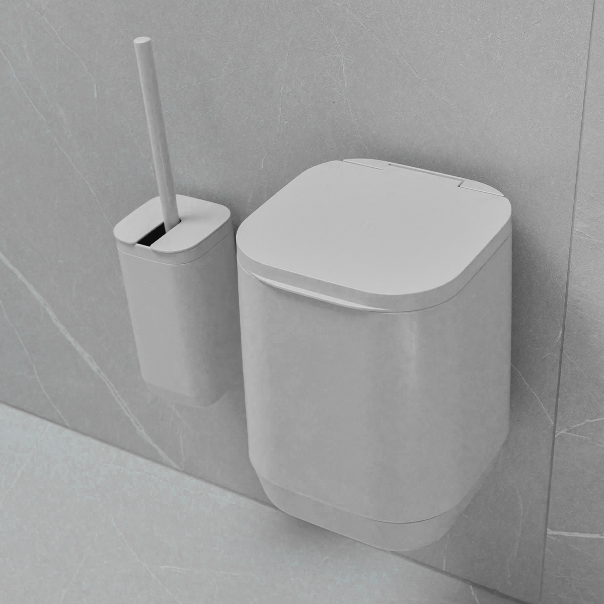 Kit de Banheiro com Lixeira de Piso/Parede 2 Unidades Linha Aura