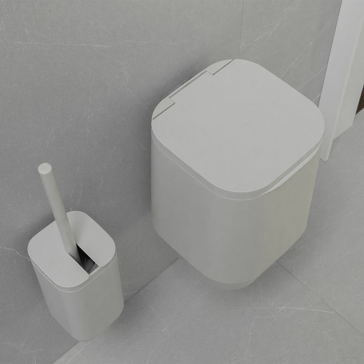 Kit de Banheiro com Lixeira de Piso/Parede 2 Unidades Linha Aura