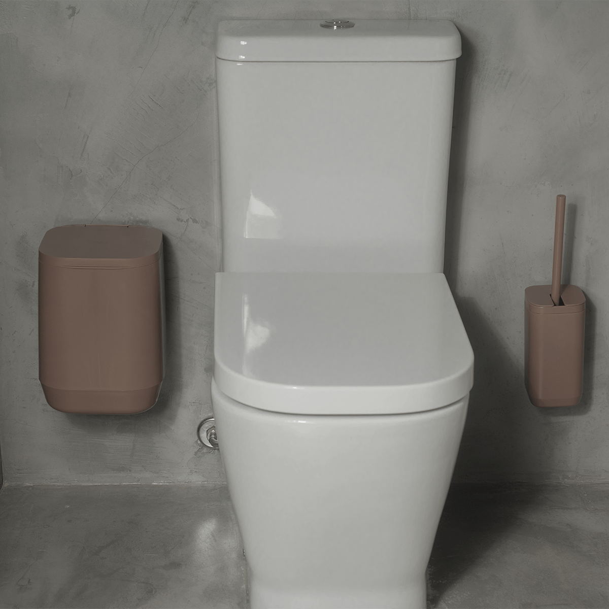 Kit de Banheiro com Lixeira de Piso/Parede 2 Unidades Linha Aura