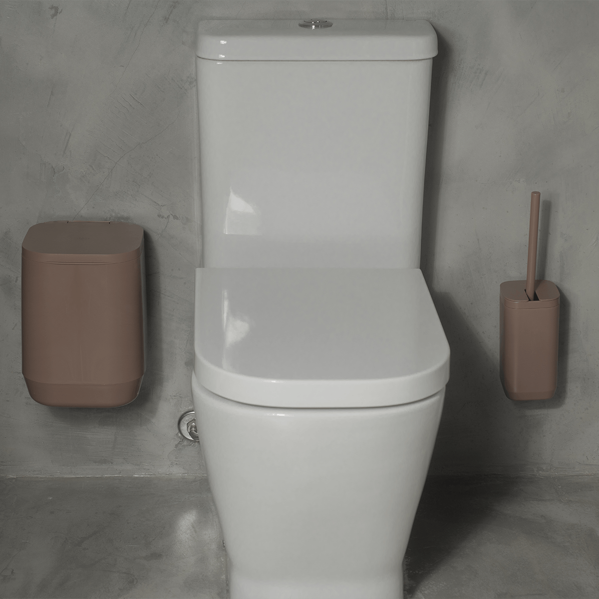 Kit de Banheiro Completo com Lixeira de Piso/Parede 6 Unidades Linha Aura