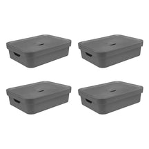 Kit de Caixas Organizadoras 10,5 Litros com Tampa 4 Peças Linha Cube