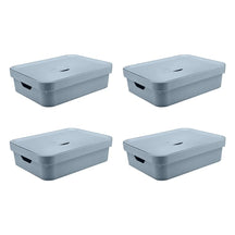 Kit de Caixas Organizadoras 10,5 Litros com Tampa 4 Peças Linha Cube