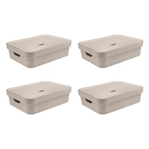 Kit de Caixas Organizadoras 10,5 Litros com Tampa 4 Peças Linha Cube