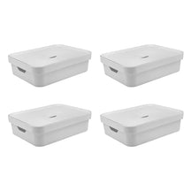 Kit de Caixas Organizadoras 10,5 Litros com Tampa 4 Peças Linha Cube