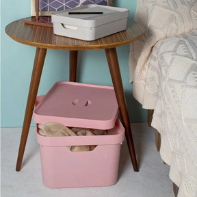 Kit de Caixas Organizadoras 32 Litros com Tampa 4 Peças Linha Cube