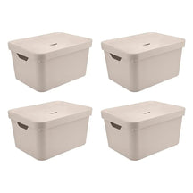 Kit de Caixas Organizadoras 32 Litros com Tampa 4 Peças Linha Cube