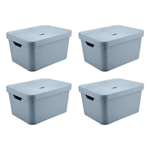 Kit de Caixas Organizadoras 32 Litros com Tampa 4 Peças Linha Cube