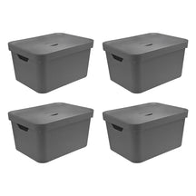 Kit de Caixas Organizadoras 32 Litros com Tampa 4 Peças Linha Cube