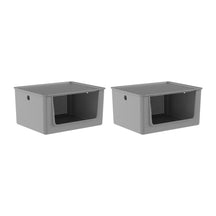 Kit de Cestos de Abertura Frontal com Tampa 2 Peças 16L Linha Flow