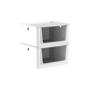 Kit de Cestos de Abertura Frontal com Tampa 2 Peças 16L Linha Flow