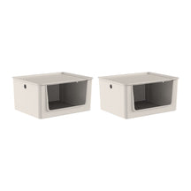 Kit de Cestos de Abertura Frontal com Tampa 2 Peças 16L Linha Flow