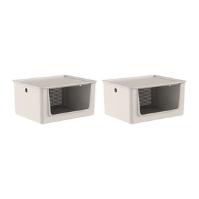 Kit de Cestos de Abertura Frontal com Tampa 2 Peças 16L Linha Flow
