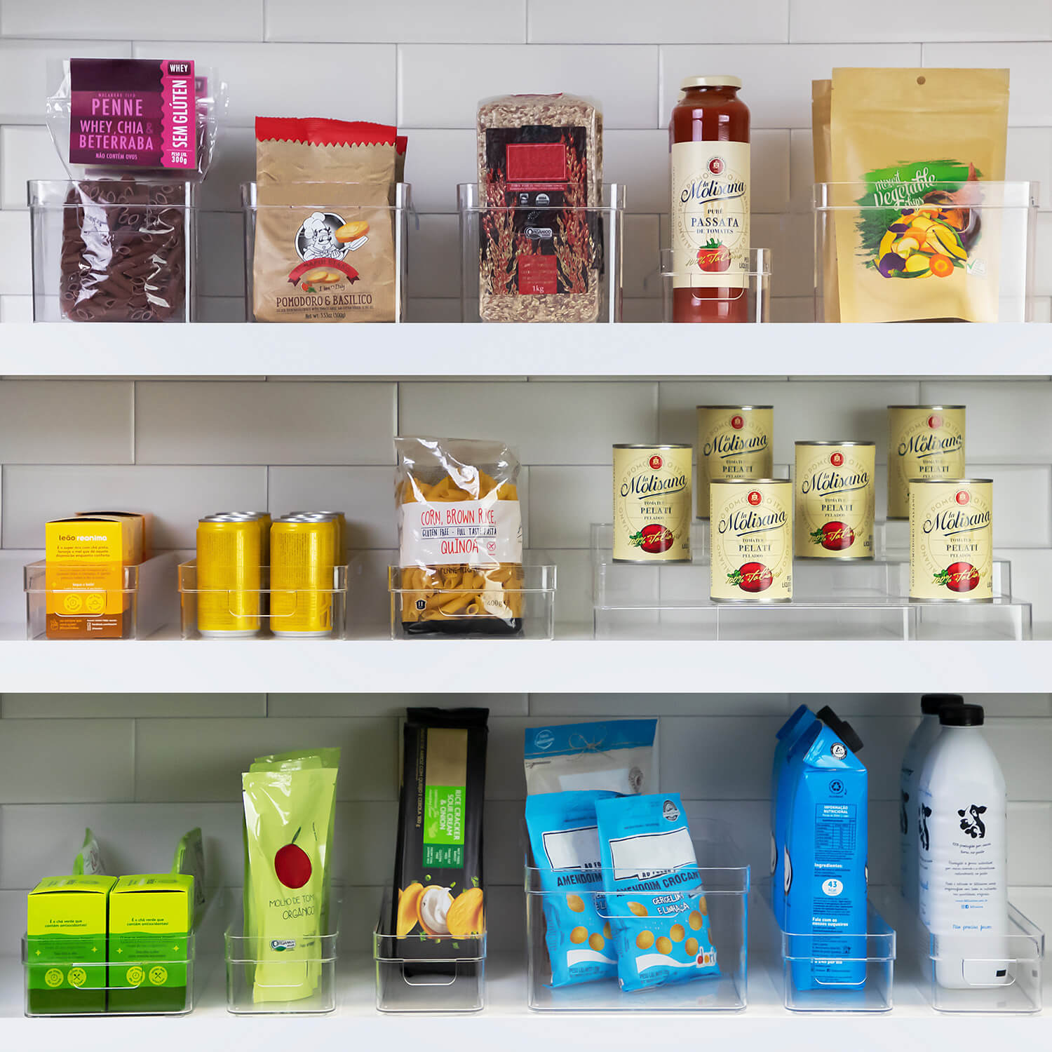 Kit de Organizador de Armários 4 Unidades 30x15x7 Linha Clear