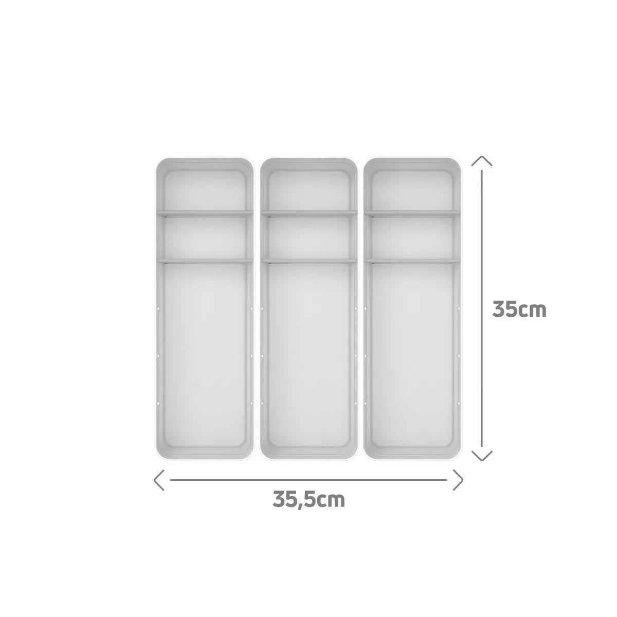 Kit de Organizador de Gavetas com 2 Divisórias 3 Unidades Linha Logic