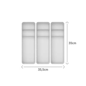 Kit de Organizador de Gavetas com 2 Divisórias 3 Unidades Linha Logic