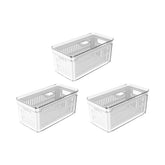 Kit de Organizadores de Geladeira com Cesto 3 Unidades 30x15x13 Linha Clear Fresh