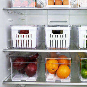 Kit de Organizadores de Geladeira 3 Unidades 30x15x13 Linha Clear Fresh