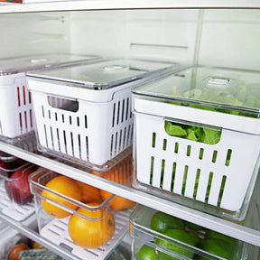 Kit de Organizadores de Geladeira 3 Unidades 30x15x13 Linha Clear Fresh
