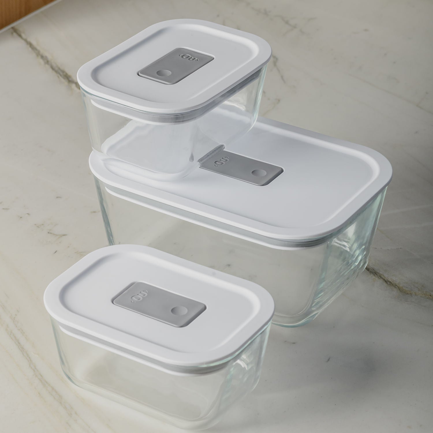 Kit de Potes de Vidro Hermético 1,2 L e 370ml Linha Fresh Lock