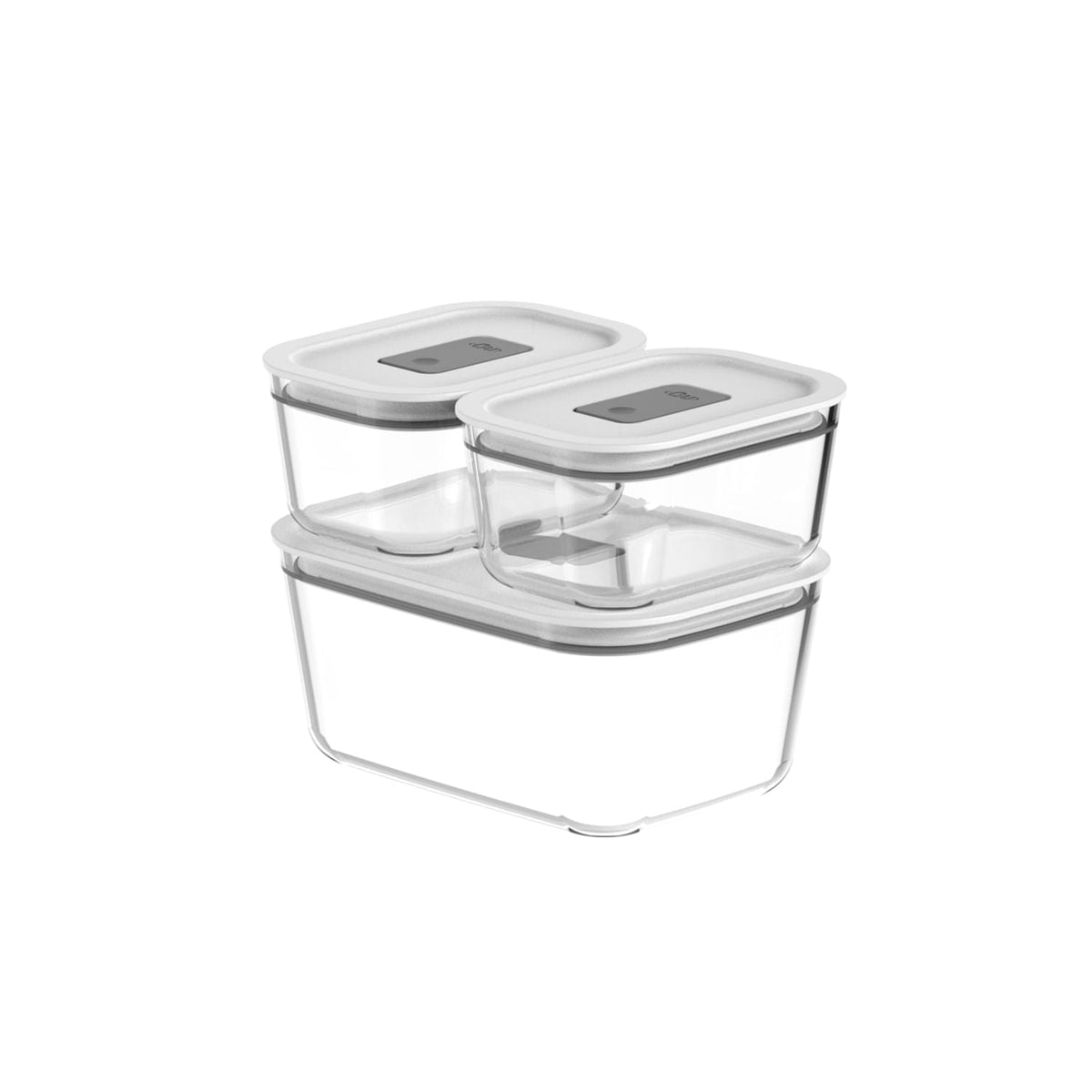 Kit de Potes de Vidro Hermético 1,2 L e 370ml Linha Fresh Lock