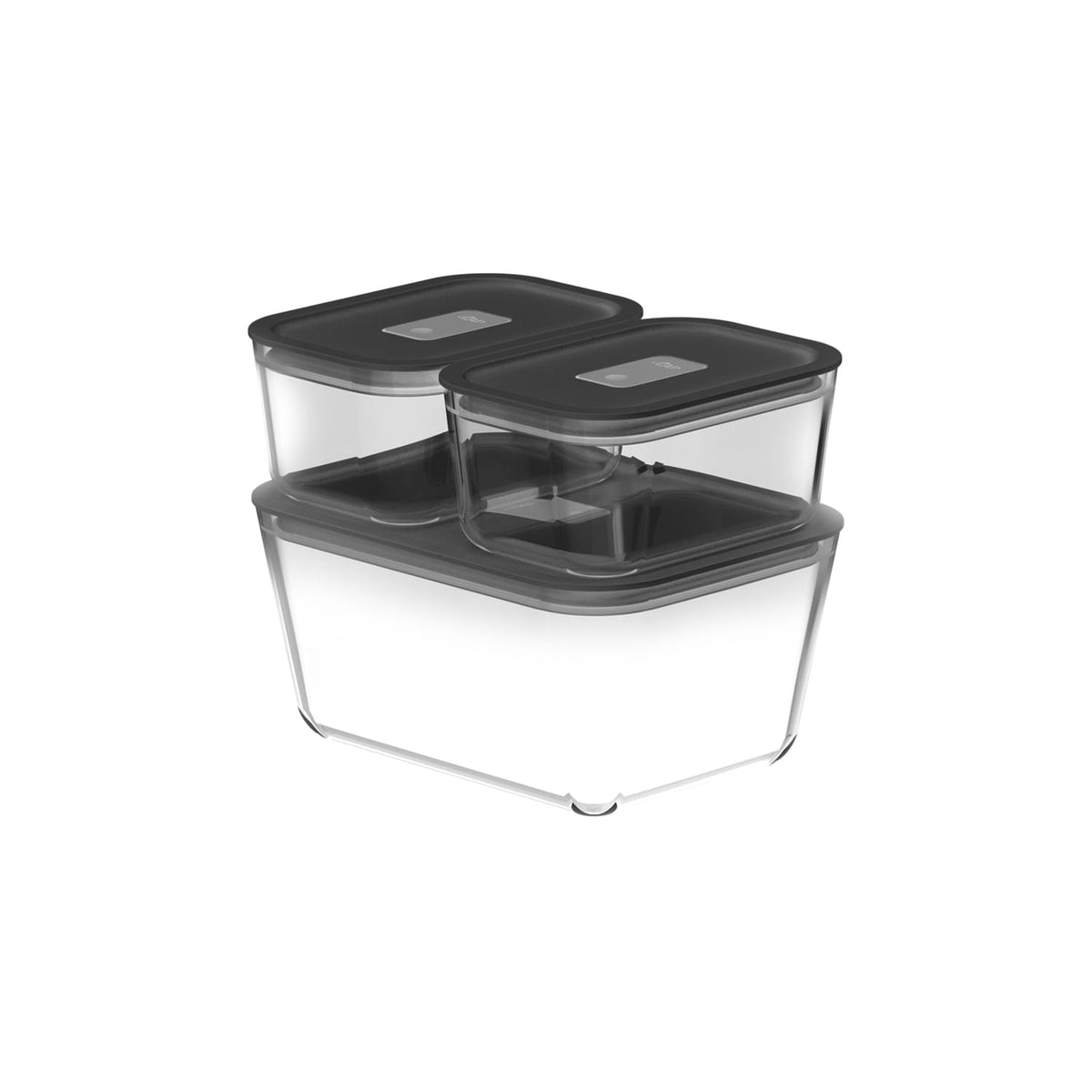 Kit de Potes de Vidro Hermético 2,4 L e 725ml Linha Fresh Lock