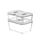 Kit de Potes de Vidro Hermético 2,4 L e 725ml Linha Fresh Lock