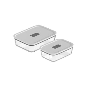 Kit de Potes de Vidro Herméticos 2 Peças Linha Fresh Lock