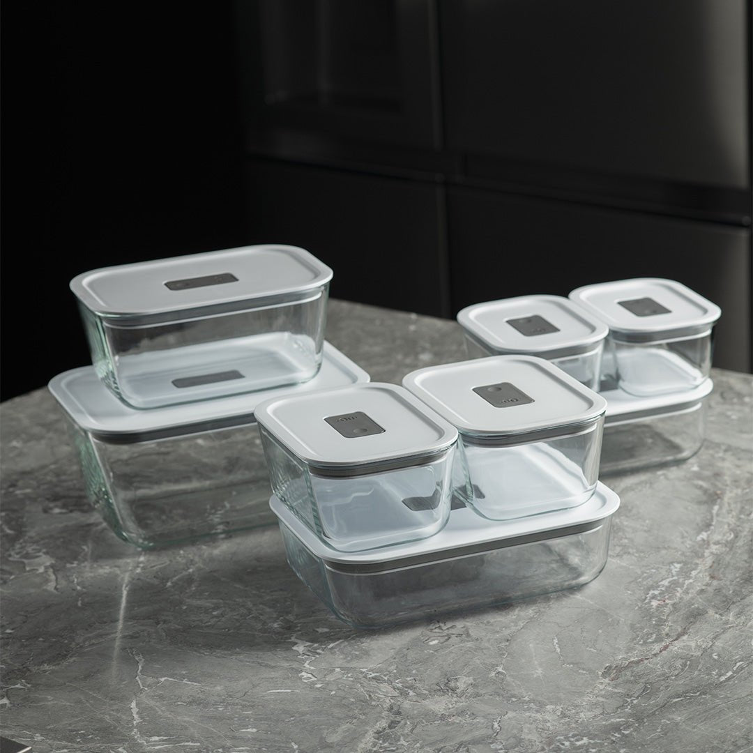 Kit de Potes de Vidro Herméticos 6 Peças Linha Fresh Lock