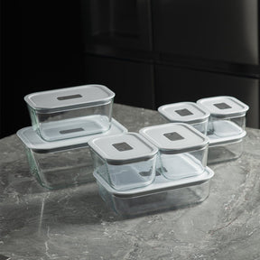Kit de Potes de Vidro Herméticos 6 Peças Linha Fresh Lock