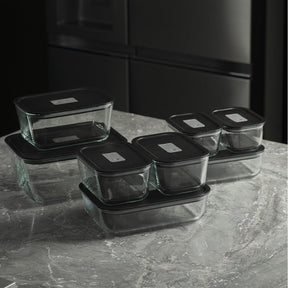 Kit de Potes de Vidro Herméticos 6 Peças Linha Fresh Lock