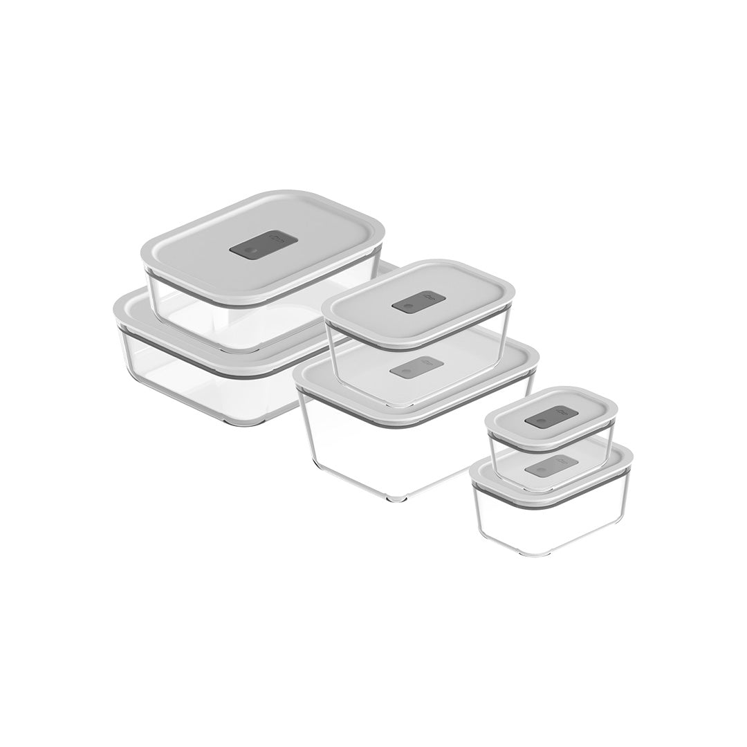 Kit de Potes de Vidro Herméticos 6 Peças Linha Fresh Lock