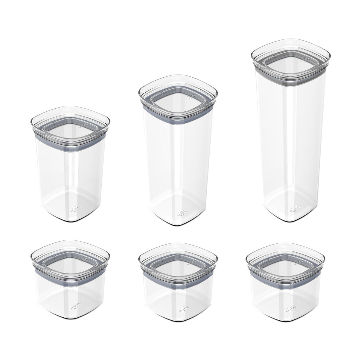 Kit de Potes Herméticos Modular 6 Unidades Linha Block