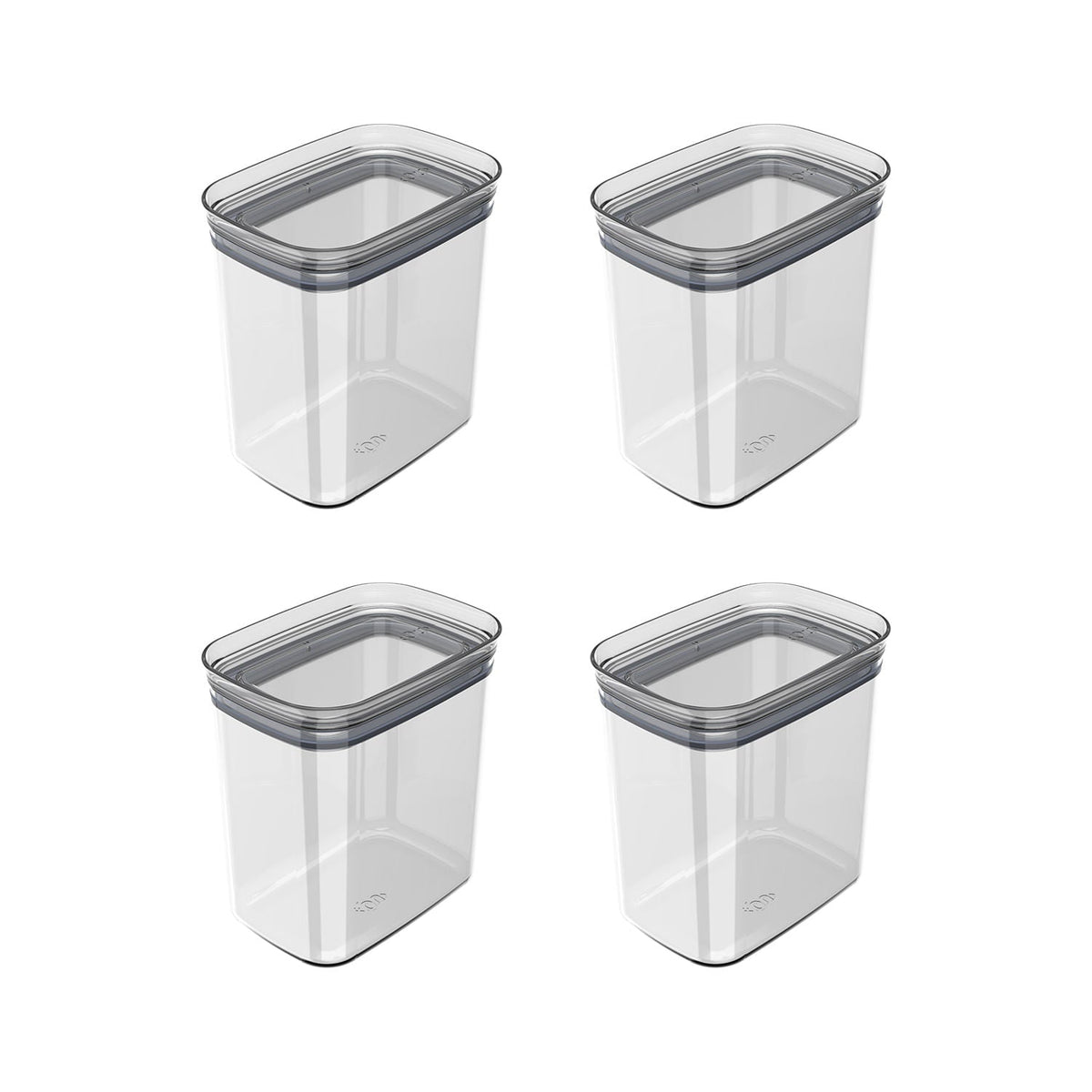 Kit de Potes Herméticos 4 Unidades 1,5L Linha Block