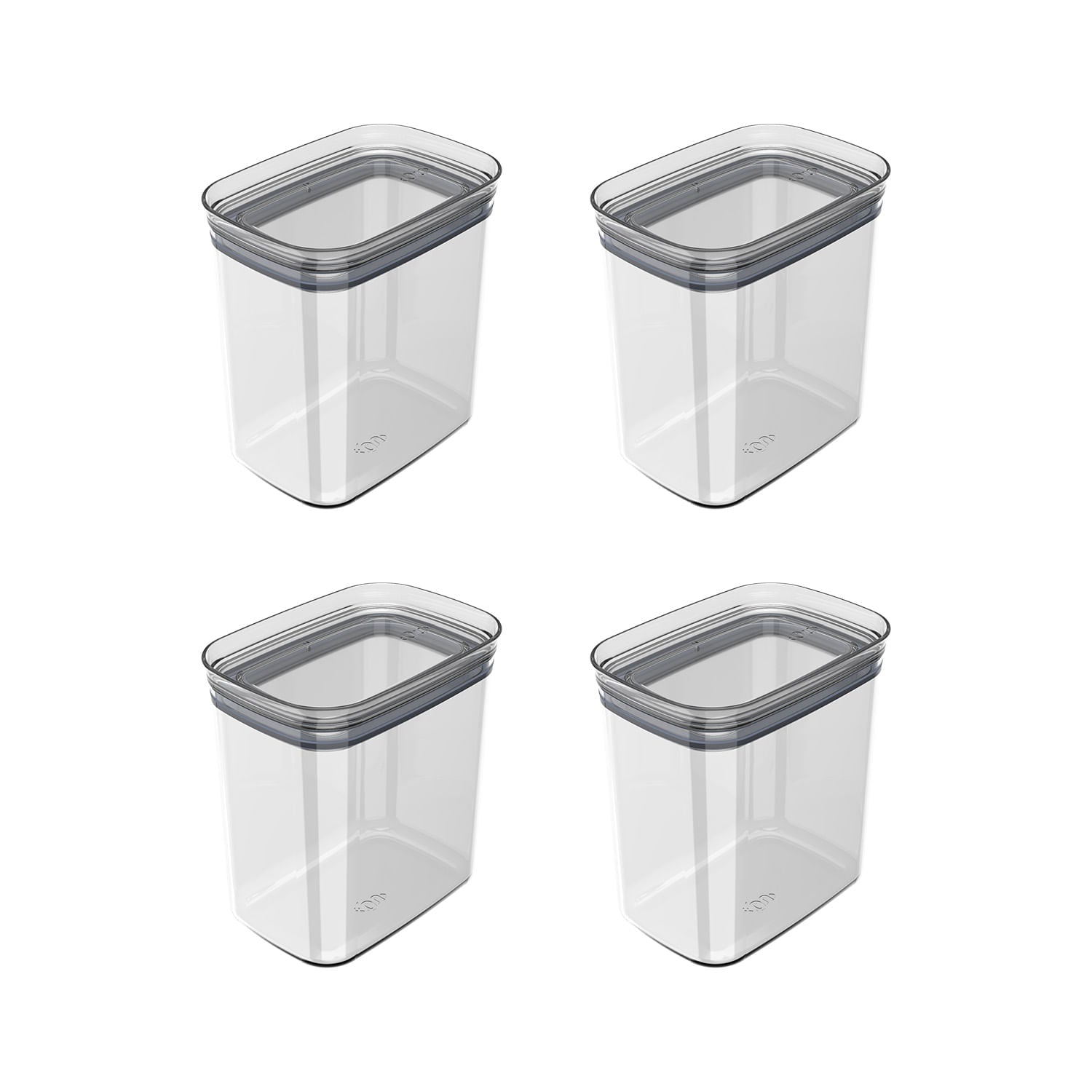 Kit de Potes Herméticos 4 Unidades 1,5L Linha Block
