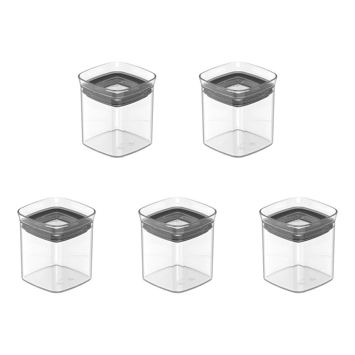 Kit de Potes Herméticos 5 Unidades 150ml Linha Block