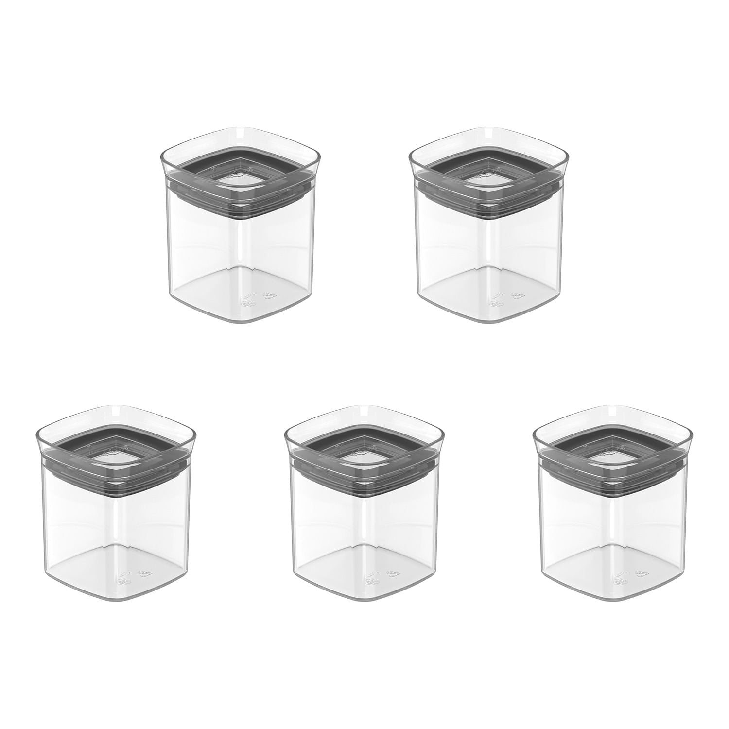 Kit de Potes Herméticos 5 Unidades 150ml Linha Block