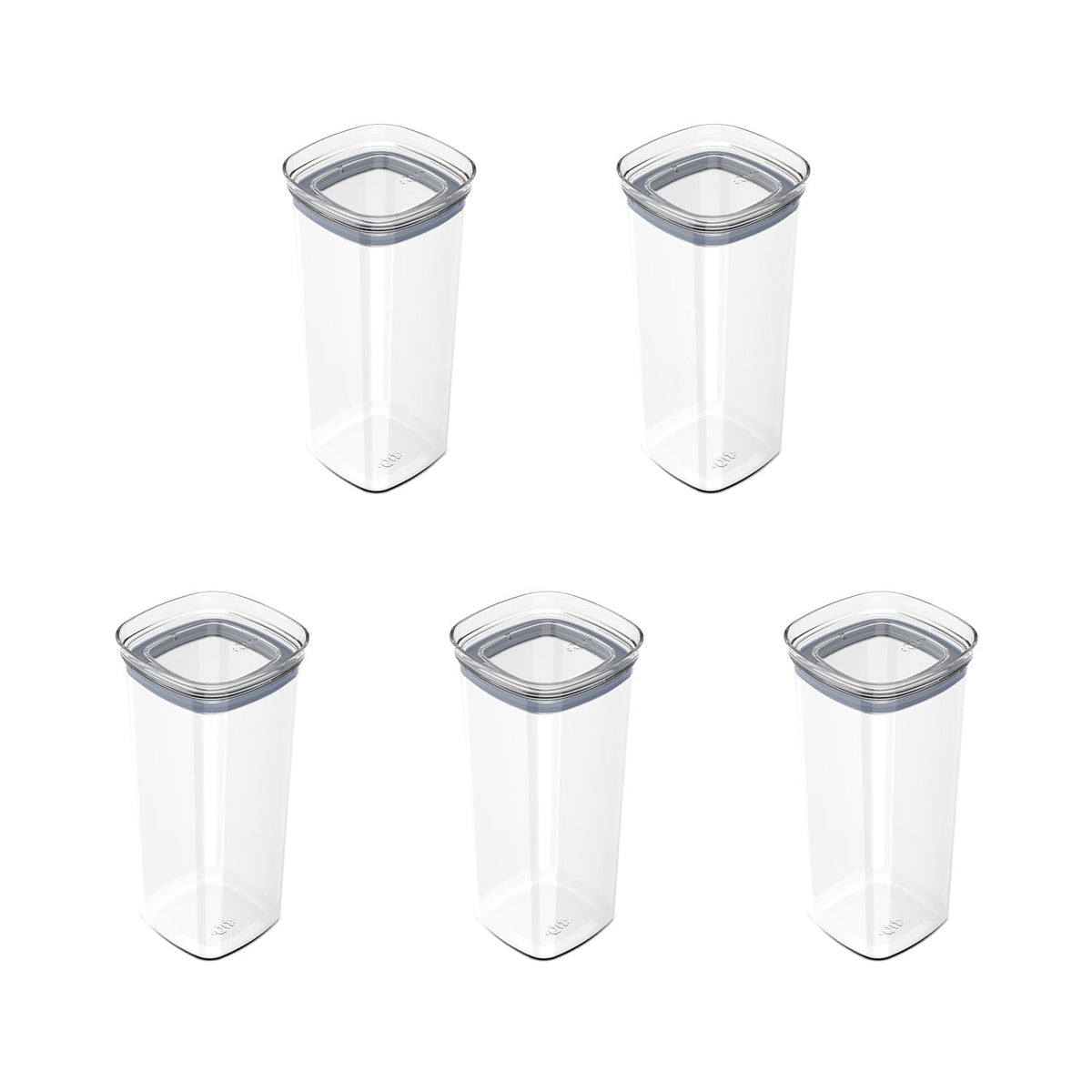 Kit de Potes Herméticos 5 Unidades 1,5L Linha Block