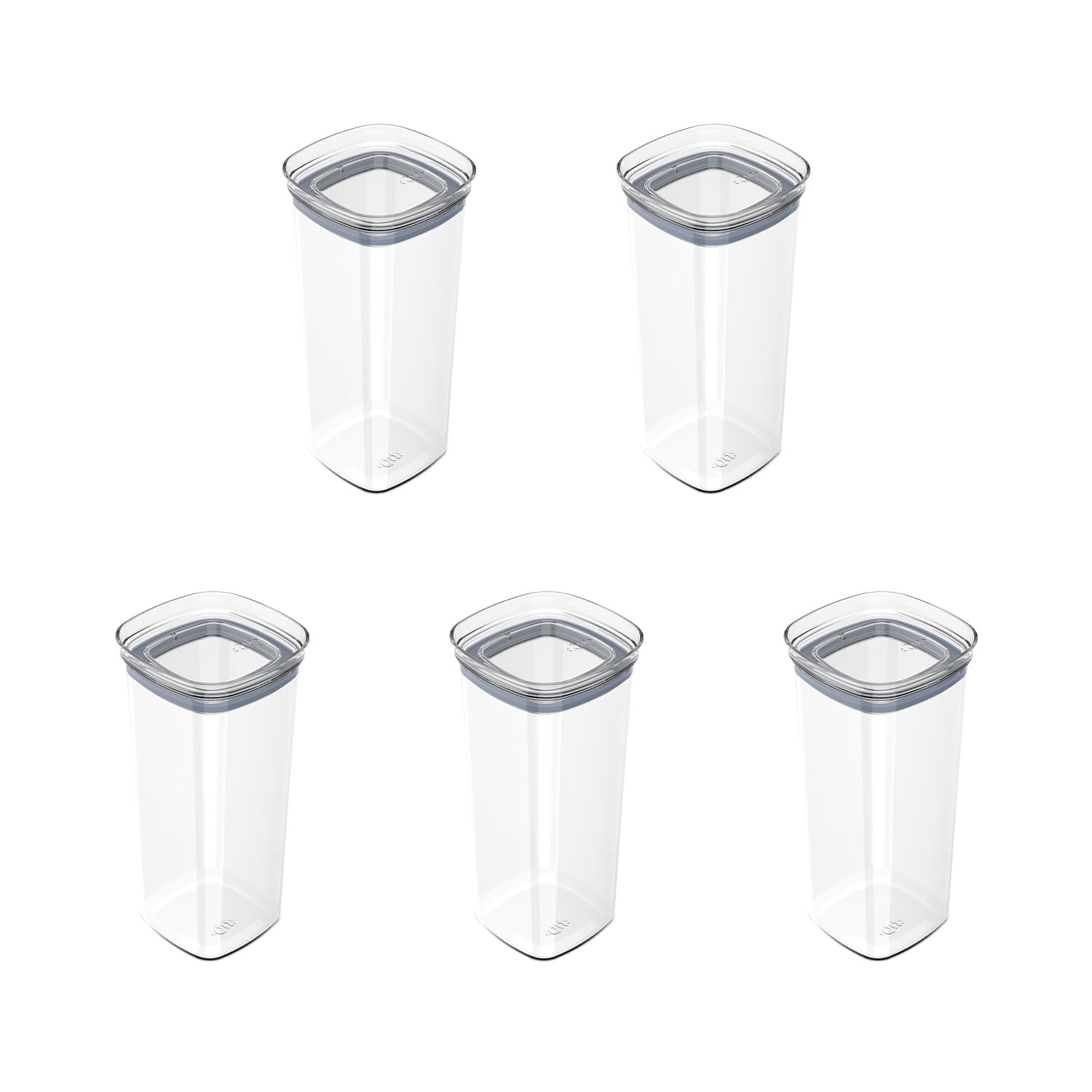 Kit de Potes Herméticos 5 Unidades 1,5L Linha Block