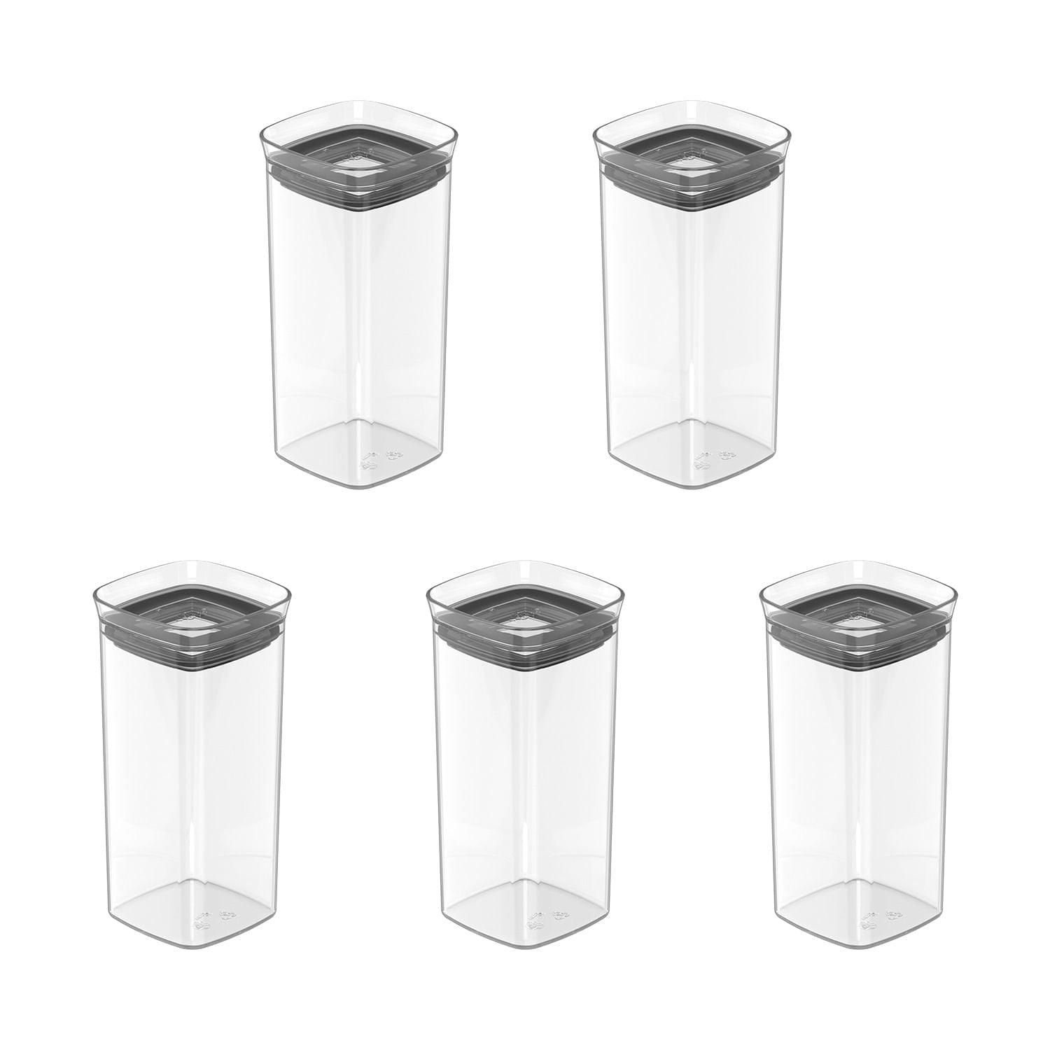 Kit de Potes Herméticos 5 Unidades 340ml Linha Block